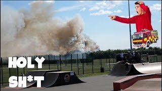 MASSIVE FIRE At Skatepark! (NOT CLICKBAIT)