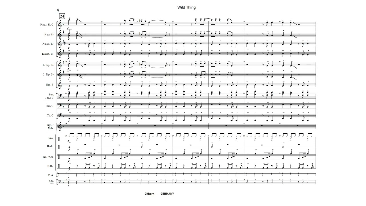 WILD THING | für Marching Band | 'Classic Rock' 