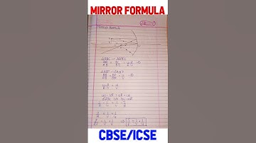 MIRROR FORMULA DERIVATION | CLASS 10 CLASS 12