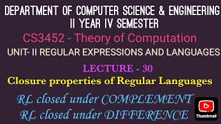 Regular Language closed under complement #toc #regularlanguage #closureproperties Profile