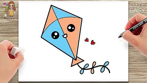 How to Draw a Cute Kite | How to Draw a Flying Paper Kite Easy | Happy Makar Sankranti 🥰