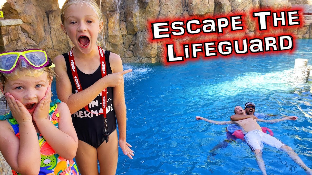Escape The Lifeguard!!! Dad Sinks to the Bottom of the Pool! - YouTube