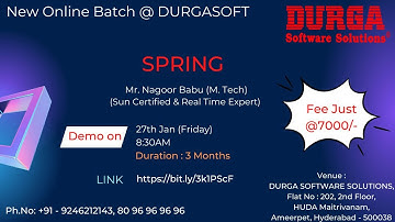 SPRING Offline/Online Training @ DURGASOFT