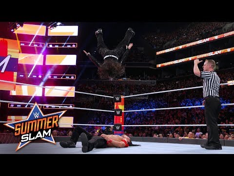 Jeff Hardy blasts Shinsuke Nakamura with a Swanton Bomb: SummerSlam 2018 (WWE Network Exclusive)