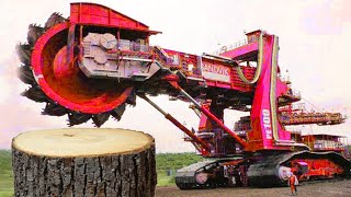 Dangerous Huge Stump Grubbing Removal Machines, Fastest Excavator Grinding Stump Tree Harvester