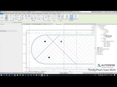 Hướng dẫn sử dụng Revit MEP 2019 | Bài 42: Bố trí đầu phun nước