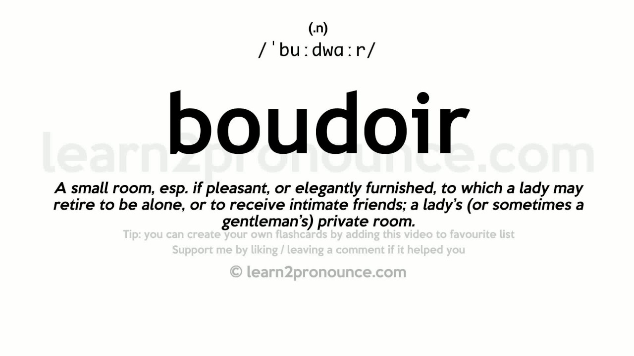 Boudoir pronunciation and definition - YouTube