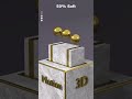 0% vs 100% Satisfying Three Soft Gold Sphere Simulation 3D Soft Body Simulation #shortvideo #shorts