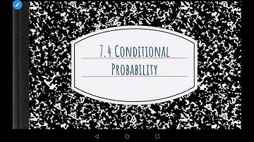Finite Math 7.4A Conditional Probability