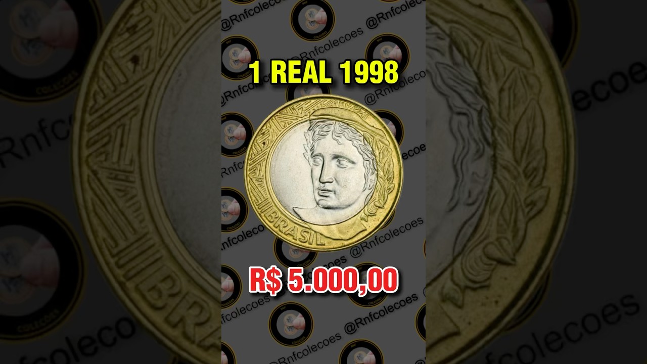 Moeda de 1 real 1998 vale 5 mil reais se tiver isso #moedas #moedasvaliosas #moedasraras #1real