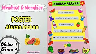 Cara Membuat Poster Aturan Makan || Membuat Aturan Makan Di Rumah || SBDP Kelas 1 Tema 3