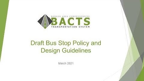 Draft Bus Stop Policy and Design Guidelines Presentation