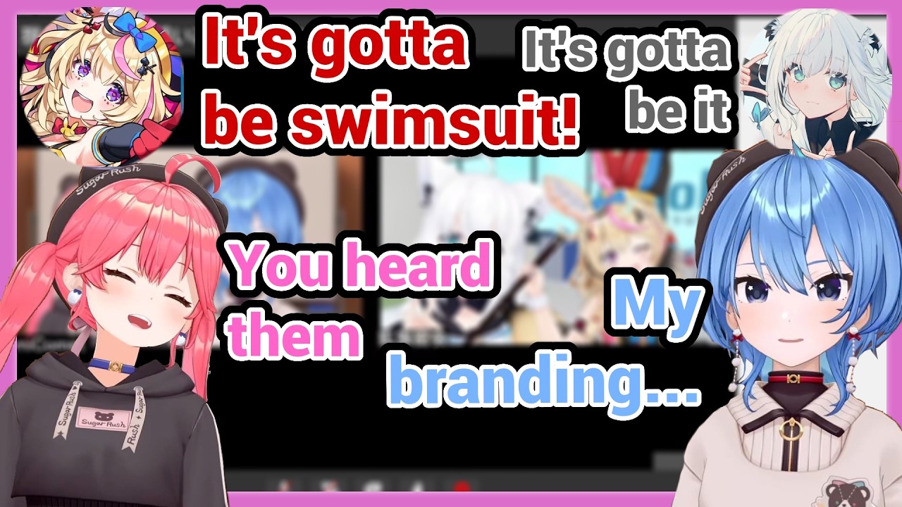 Suisei is Sweating After Polka and Fubuki Suggested That miComet should release swimsuit outfits!!!