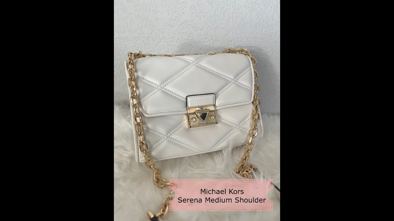 Michael Kors Serena Small Smooth Pink Vegan Leather Studded Flap Cross –  AUMI 4