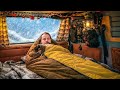 ULTIMATE WINTER VANLIFE | Frozen Lake, Snowy Forest &amp; Abandoned Bus | ASMR Compilation