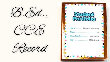 B.Ed., CCE Record | Student Portfolio | Continuous Comprehensive Evaluation Record || Supine Videos