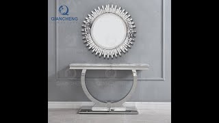 Living Room Hallway Mirrored Stainless Steel Console Tables 952-1