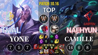 SRB Thal Yone vs GRF Naehyun Camille Top - KR Patch 10.16