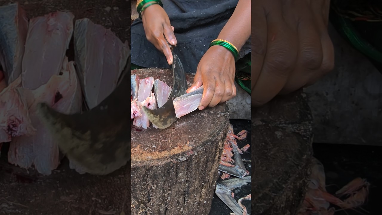 कर्ली मासा असे कापतात Silver Bar Fish Cutting