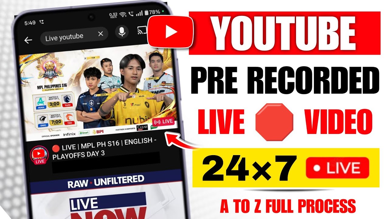 How to Live Stream Pre Recorded Video on YouTube | How to Live Stream ...