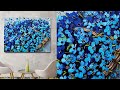 step by step easy acrylic painting Basket of flowers on canvas for beginners | Art Ideas with Blues