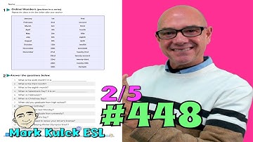 #448  Ordinal Numbers (worksheet) - LiveStream Class | Mark Kulek ESL