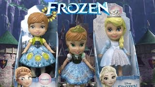 Disney frozen mini toddler elsa, anna, and fever anna 3.5-inch posable
plastic dolls. molded, glitter dresses. ...