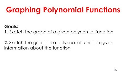 2.2 Graphing Polynomial Functions