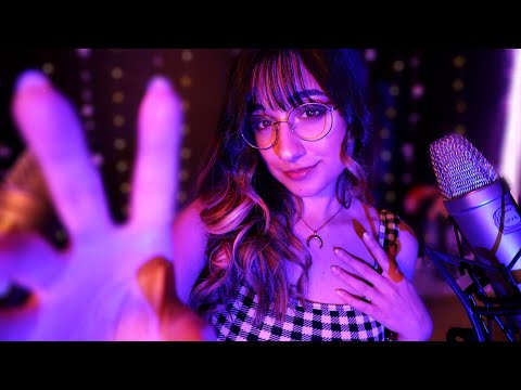 ASMR | Slow Hand Movements & Mirrored Skin Touching 💜 (With Whispers)