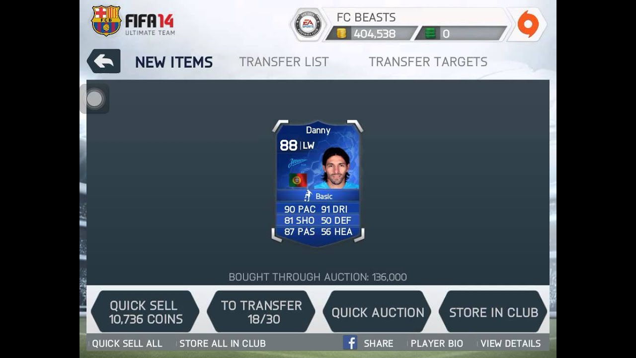 Fifa 14 ios tots Danny
