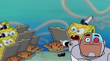 Guys Look a 10 million Spongebobs trying to get pizza from Spongebob