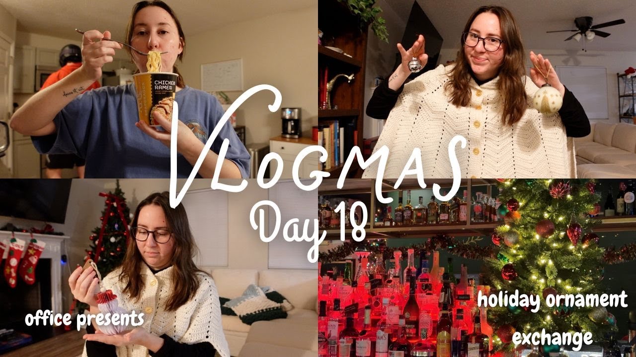 Holiday Ornament exchange & office presents | Vlogmas day 18