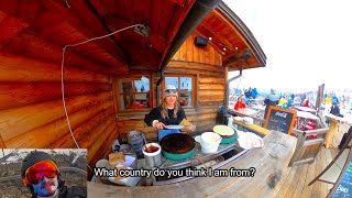 French Lassie makes crêpe for Foreign Chap