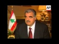 LEBANON: PM DESIGNATE RAFIK HARIRI INTERVIEW