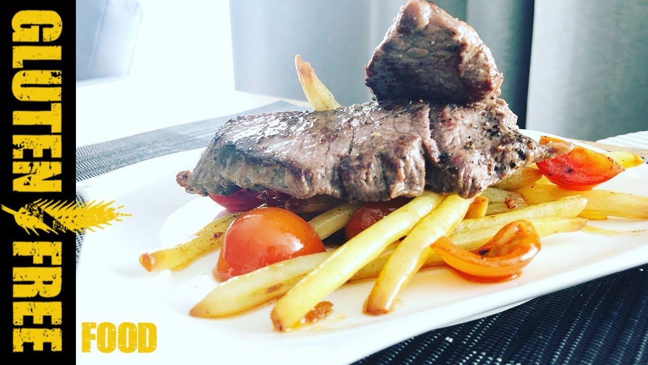 glutenfreesingles Roasted vegetable with Lamb steak - gluten free recipe