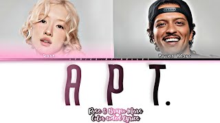 APT BY ROSE AND BRUNO MARS || COLOR CODED LYRICS