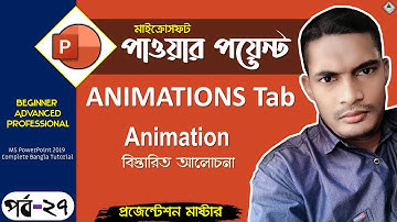 27. MS PowerPoint 2019 Bangla Tutorial | ANIMATIONS Tab Animation Group Bangla | Ahsan Tech Tips