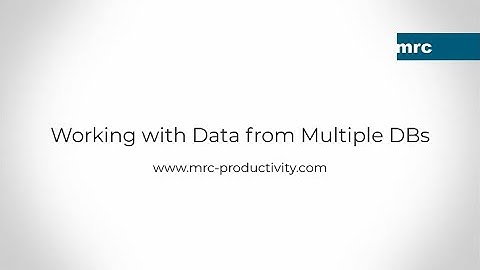Working with Data From Multiple Databases