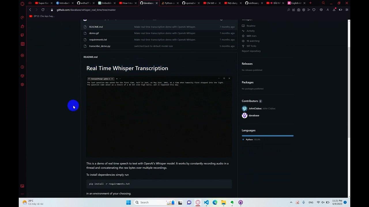 Ng y 9 realtime speech to text v kh ng c n openai key youtube