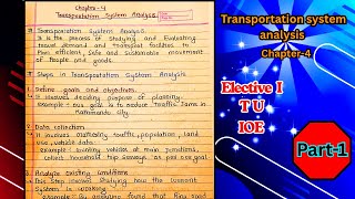 Transportation System Analysis ( Chapter-4) | All Theory Covered | Exam Focused |TU IOE | Part-1