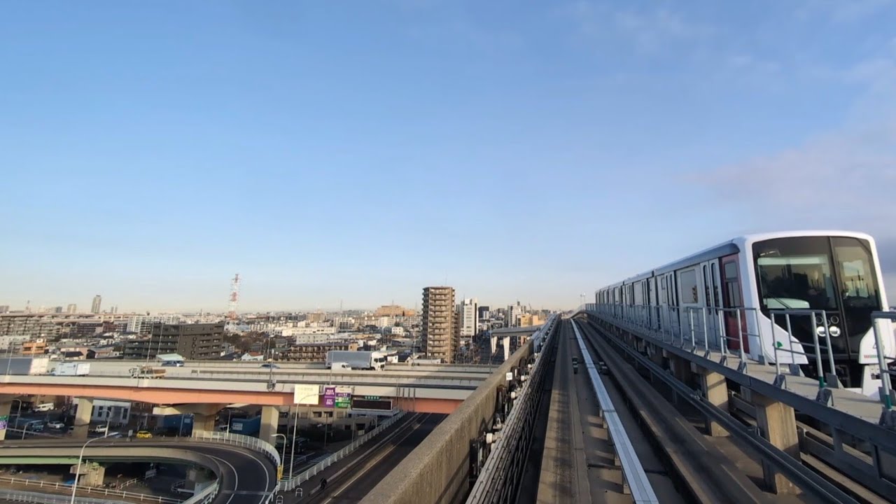 【日暮里・舎人ライナー混雑緩和に向けた実証実験】日暮里駅から江北駅まで舎人ライナーで何分で行けるか？約13分で到着しました🚃💨バスより10分ちょい速かったです‼️道路は渋滞あるから厳しいですよね