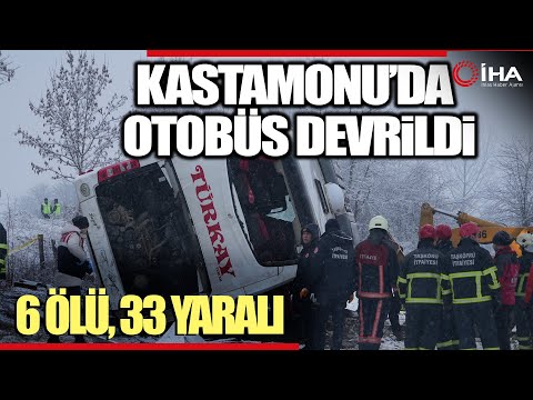 Kastamonu - Taşköprü Karayolunda Trafik Kazası, Yoldu Otobüsü Devrildi, Ölü ve Yaralılar Var