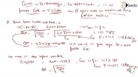 Numericals: EOQ with price break | Inventory Control | Industrial Engineering & Operations Research