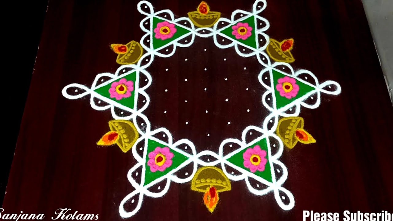 🌺9*5 Dot🌺Deepavali special Easy Simple Beautiful🌺Traditional KambiKolam🌺 Friday and Festival Rangoli