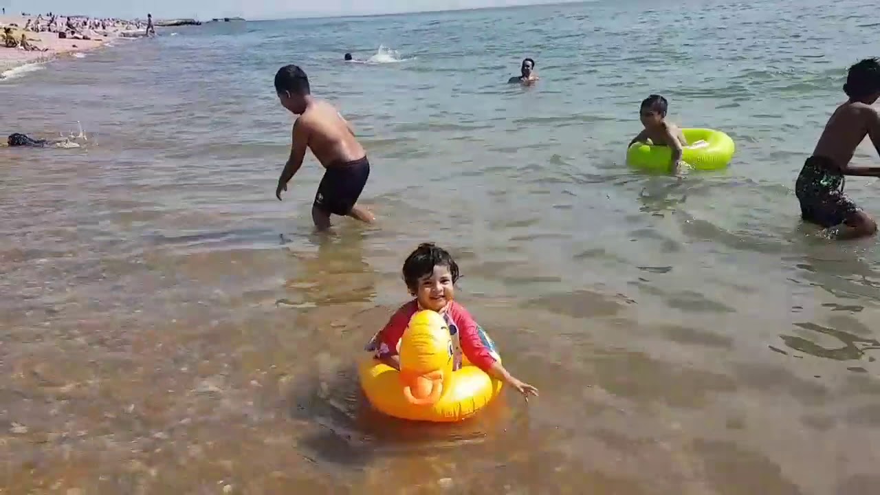 Baby swimming Having fun at Hastings beach YouTube