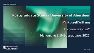 Postgraduate Study - Russell Williams and Mengmeng Li (MSc Marketing, 2025)