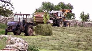 Fell Silage - Baling with Claas and Classic Tractors.