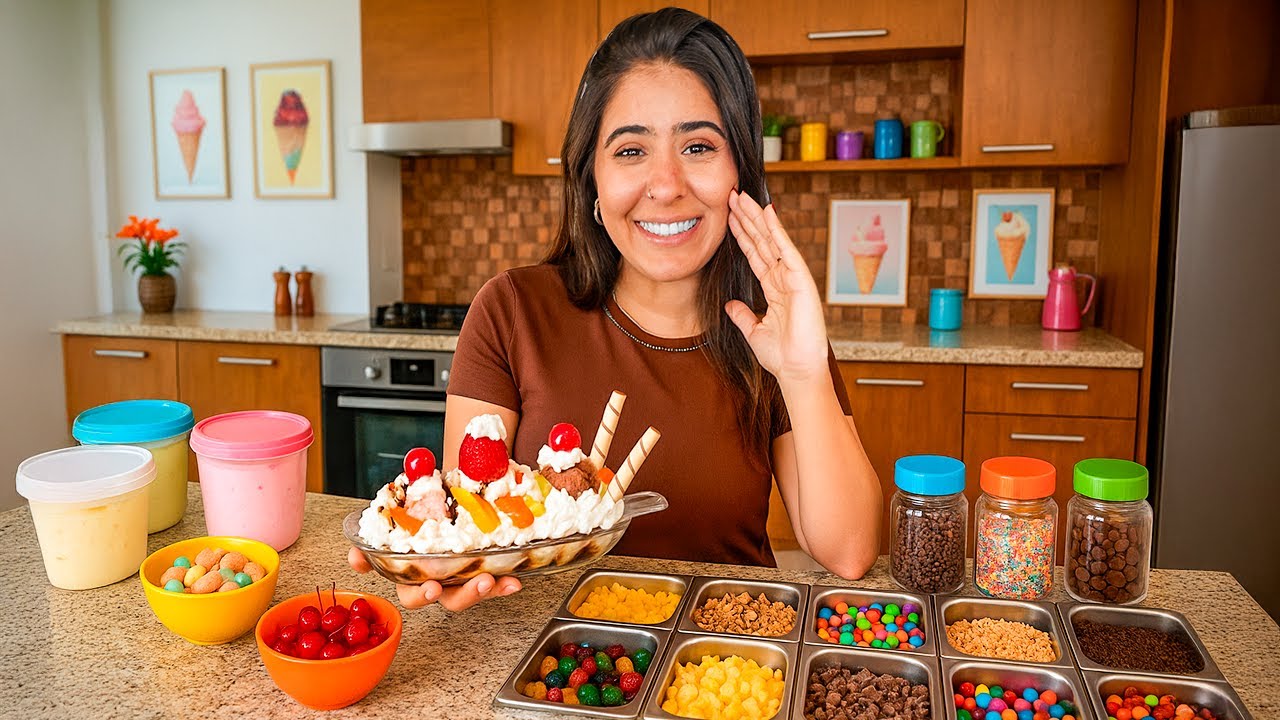 FIZ BANANA SPLIT PRA TODOS MEUS AMIGOS NA FAZENDA