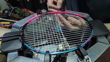 LINING HALBERTEC8000 badminton racket restringing with YONEX BG80