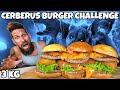 CERBERUS BURGER Challenge - (3KG - 10000 calorie) - MAN VS FOOD